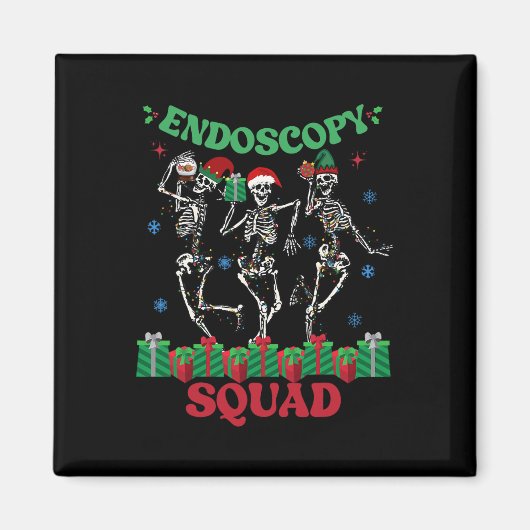 Endoscopy Nurse Squad Christmas Skeleton Dancing G Magnet (Vorne)