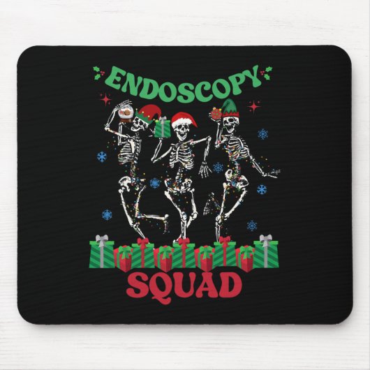 Endoscopy Nurse Squad Christmas Skeleton Dancing G Mousepad (Vorne)
