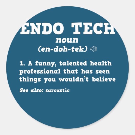 Endoskopische Tech Sarcastic Definition Endo Nurse Runder Aufkleber (Vorderseite)