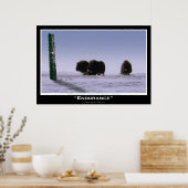 "ENDURANCE" Musk Oxen & Totem Pole Art Poster (Küche)