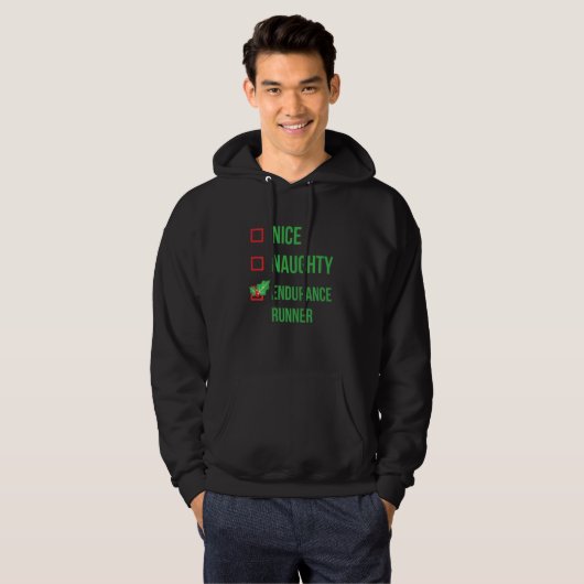 Endurance Runner Funny Pajama Weihnachten Hoodie (Vorne ganz)