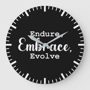 Endure, Embrace, Evolve - Gym, Hustle, Erfolg Große Wanduhr