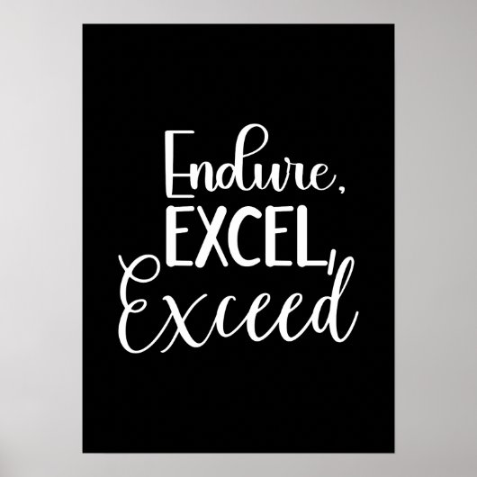 Endure, Excel - Hustle, Gym, Erfolgsmotivation Poster (Vorne)