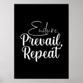 Endure, Prevail - Hustle, Gym, Erfolgsmotivation Poster (Vorne)