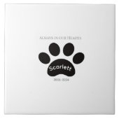 Enduring Paw Print Remembrance Design Fliese (Vorderseite)