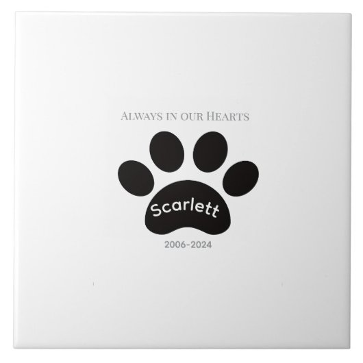 Enduring Paw Print Remembrance Design Fliese (Vorderseite)