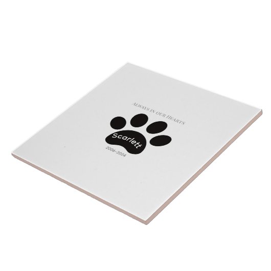 Enduring Paw Print Remembrance Design Fliese (Seite)