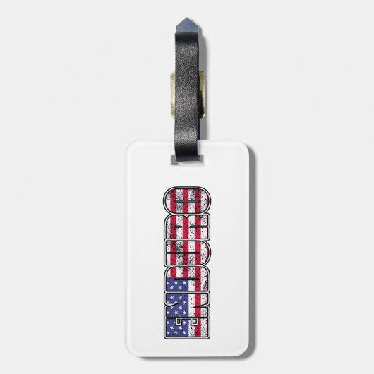 Enduro Mountain Biking Amerikanische Flagge Gepäckanhänger (Rückseite vertikal)