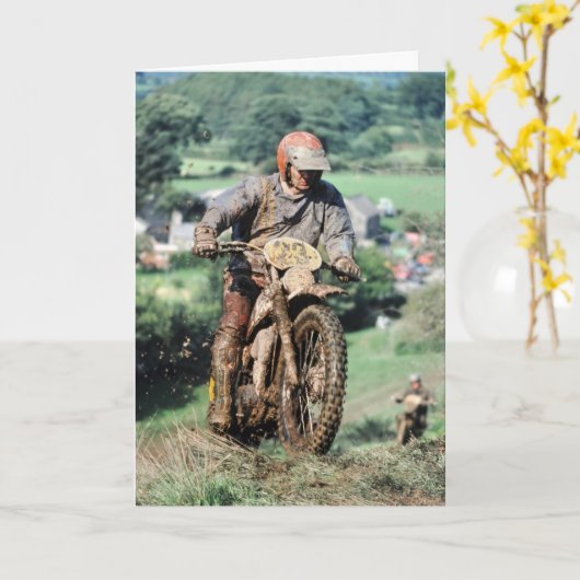 Enduro Reiter-Geburtstagskarte Karte (Gelbe Blume)