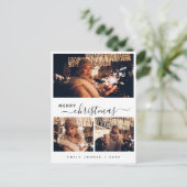 Enegant Modern 3 Foto Collage Weihnachten Postkarte (Stehend Vorderseite)
