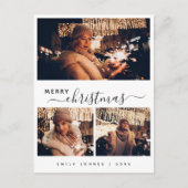 Enegant Modern 3 Foto Collage Weihnachten Postkarte (Vorderseite)