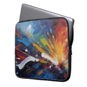 Energetic Abstract Colorful Explosion Impasto Laptopschutzhülle (Vorderseite Links)