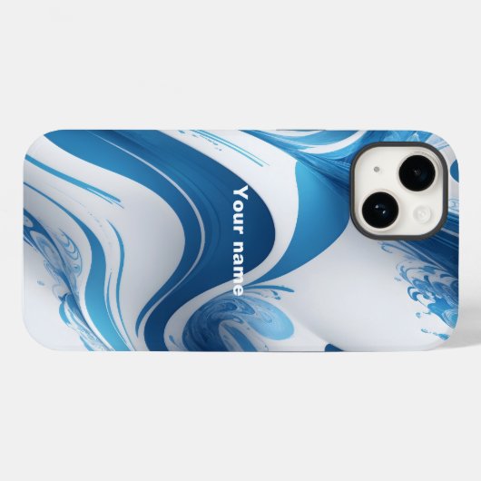 Energetic Blue für Sportfans Case-Mate iPhone Hülle (Rückseite (Horizontal))