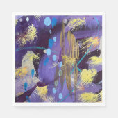 Energetic blue, purple, and gold abstract art serviette (Vorderseite)