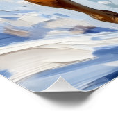 Energetic Boxer Dog Leaping in Winter Snow Fun Poster (Ecke)