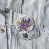 Energetic, Colorful Abstract Fractal Art Flower Button (Beispiel)