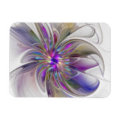 Energetic, Colorful Abstract Fractal Art Flower Magnet (Horizontal)