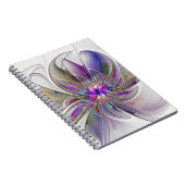 Energetic, Colorful Abstract Fractal Art Flower Notizblock (Rechte Seite)