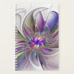 Energetic, Colorful Abstract Fractal Art Flower Planer<br><div class="desc">A multicolored powerful fantasy flower, 
unique floral fractal art.
Design for your planner and more.</div>