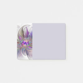 Energetic, Colorful Abstract Fractal Art Flower Post-it Klebezettel