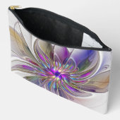 Energetic, Colorful Abstract Fractal Art Flower Zubehörtasche (Offen)