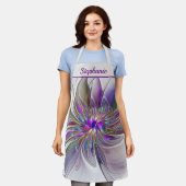 Energetic, Colorful Abstract Fractal Flower Name Schürze (Getragen)