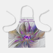 Energetic, Colorful Abstract Fractal Flower Text Schürze (Vorderseite)