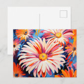 Energetic Floral Abstrakt Gerbera Daisies Postkarte (Vorne/Hinten)