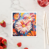 Energetic Floral Abstrakt Gerbera Daisies Serviette (Beispiel)