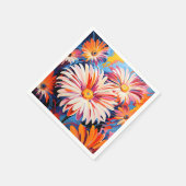 Energetic Floral Abstrakt Gerbera Daisies Serviette (Ecke)