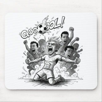 Energetic Football Goal Celebration Mouse Pad Mousepad