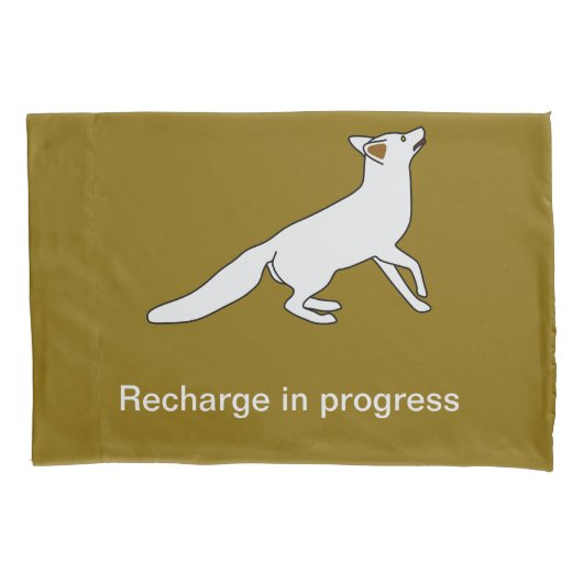 Energetic Fox Pillow - 'Recharge in Progress Kissenbezug (Vorderseite)
