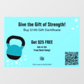 Energetic Gym Christmas Gift Certificate Promotion Fensteraufkleber (Blatt)