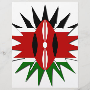 Energetic Kenyan National Flag Star Illustration