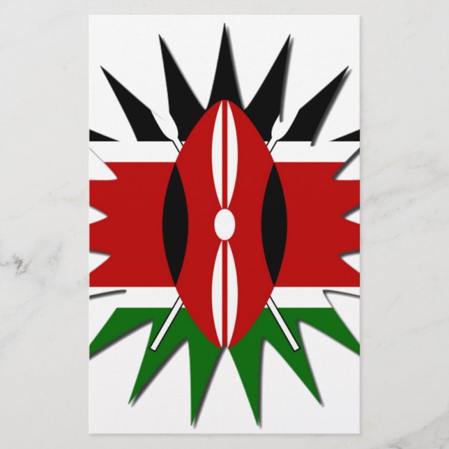 Energetic Kenyan National Flag Star Illustration (Vorderseite)