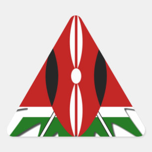 Energetic Kenyan National Flag Star Illustration Dreieckiger Aufkleber