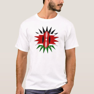 Energetic Kenyan National Flag Star Illustration T-Shirt