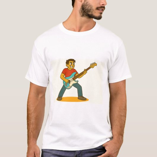 Energetic man playing bass T-Shirt (Vorderseite)