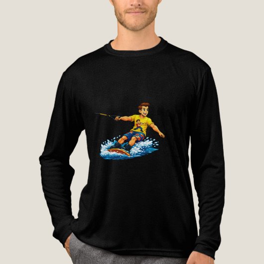Energetic Man Wakeboarding  Tri-Blend Shirt (Vorderseite)