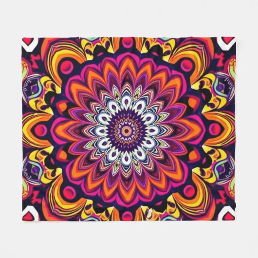 Energetic Mandala Fleecedecke (Vorderseite (Horizontal))