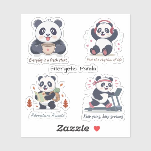 Energetic Panda Collection Aufkleber (Blatt)