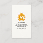 Energetic Stylish Alphabet-T Taxifahrer Visitenkarte (Rückseite)