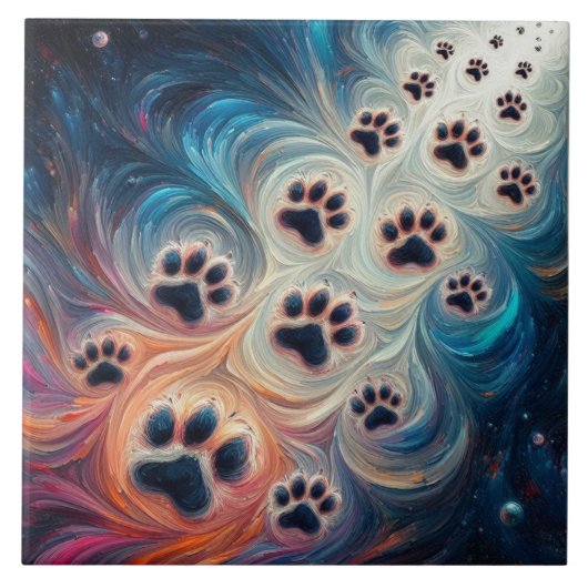 Energetisch gefärbter Hahnenpflaster Fliese (Vorderseite)