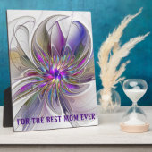 Energetische, Abstrakte Fraktal Blume Beste Mama Fotoplatte (Seite)