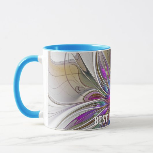 Energetische, Abstrakte Fraktal Blume Beste Mama Tasse (Links)