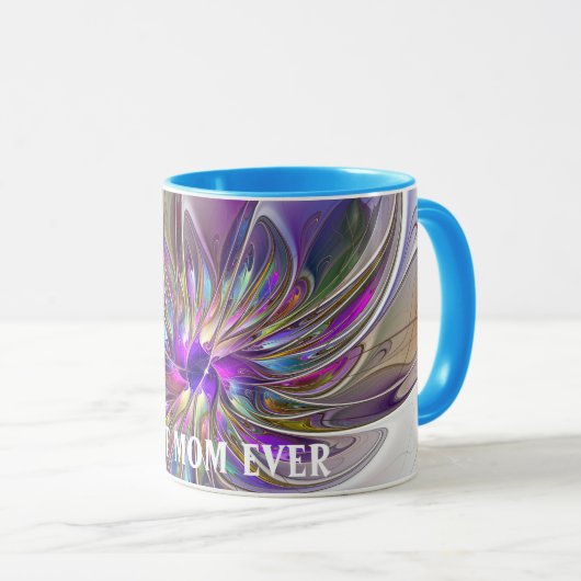 Energetische, Abstrakte Fraktal Blume Beste Mama Tasse (VorderseiteRechts)