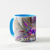 Energetische, Abstrakte Fraktal Blume Beste Mama Tasse (Vorderseite Links)