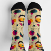 Energetische Abstrakte Socken in Gelb, Rosa und Ma (Oben)