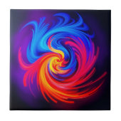 Energetische Abstrakte Swirbelsäule in Blau, Rot u Fliese (Vorderseite)