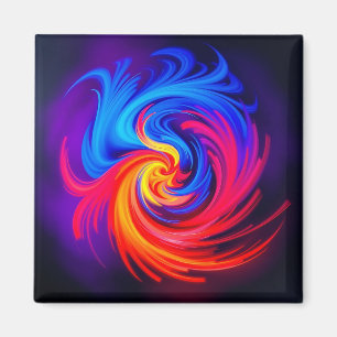 Energetische Abstrakte Swirbelsäule in Blau, Rot u Magnet